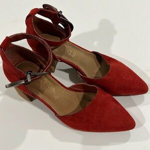 Mi, iM - rust, leather strappy heels, 6